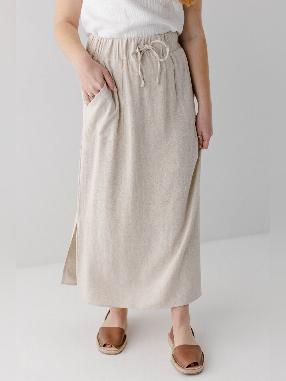 Winslet' Waist Tie Maxi Skirt In Natural (size XS) - Picture 6 of 16